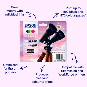 Epson 502 Ink Cartridge Multipack (B/C/M/Y)