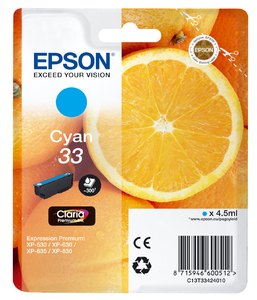Epson 33 Cyan Ink Cartridge
