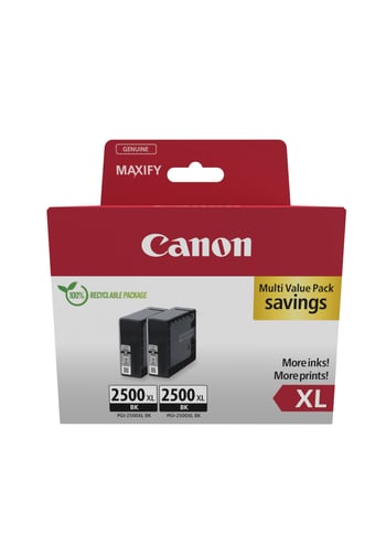 Canon PGI-2500XL Black Ink Cartridge Twin Pack