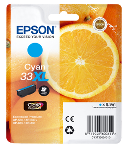 Epson 33XL High Capacity Cyan Ink Cartridge