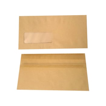 DL Envelopes Window Self Seal - 80gsm - Manilla (Pack of 1000)