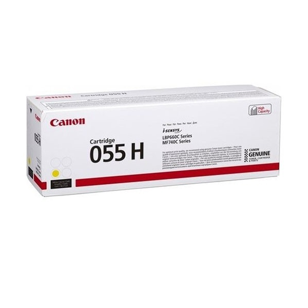 Canon 055H High Capacity Yellow Toner Cartridge 