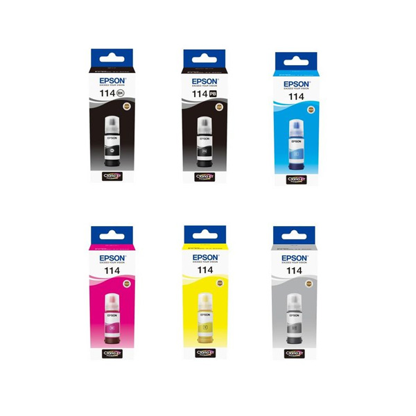 Epson 114 EcoTank Ink Bottle Multipack (B/PB/C/M/Y/G) 