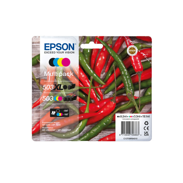 Epson 503 High Capacity Ink Cartridge Multipack (B/C/M/Y) 