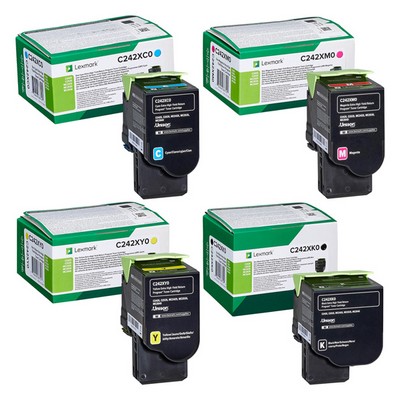 Lexmark C242XK0 Extra High Capacity Toner Value Pack (B/C/M/Y)