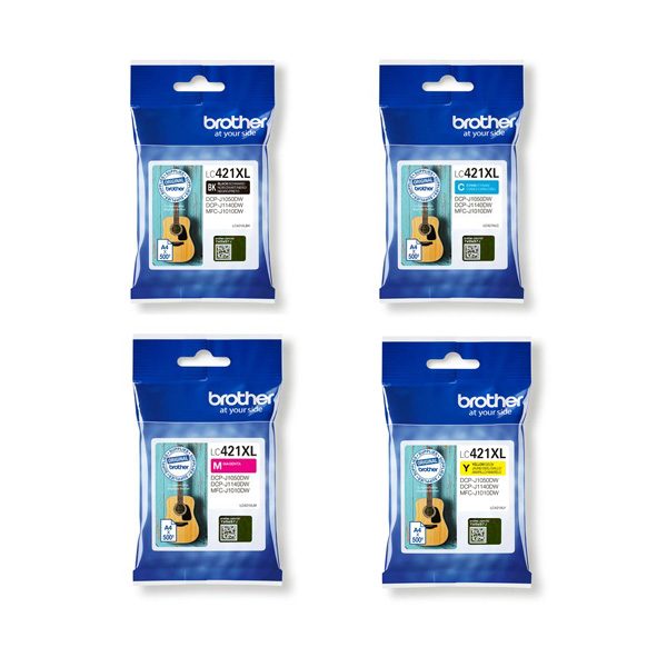 Brother LC421XL High Capacity Ink Cartridge (B/C/M/Y)