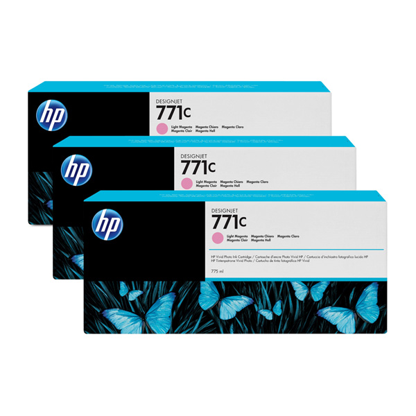HP No.771 Light Magenta Ink Cartridge (Pack of 3) 