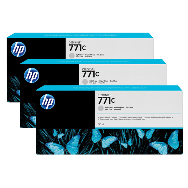 HP No.771 Light Grey Ink Cartridge (Pack of 3) 