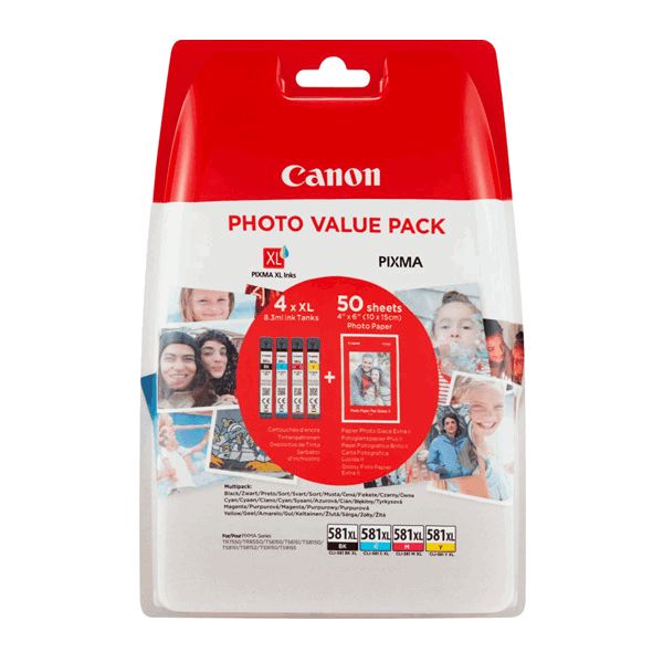 Canon CLI-581XL High Capacity Photo Value Pack / Photo Paper (B/C/M/Y)