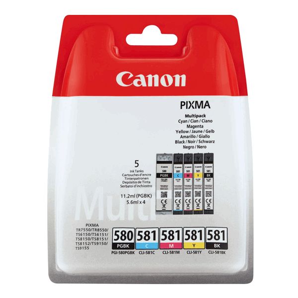 Canon PGI-580/CLI-581 Ink Cartridge Multipack (B/C/M/Y)