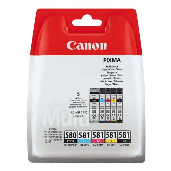 Canon PGI-580/CLI-581 Ink Cartridge Multipack (B/C/M/Y) 