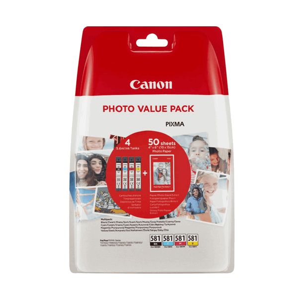 Canon CLI-581 Multipack Ink Cartridge / Photo Paper (B/C/M/Y)
