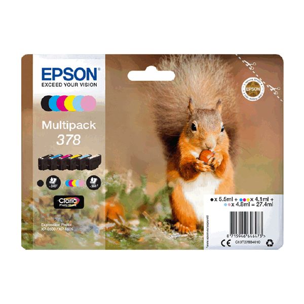 Epson 378  6 Colour Ink Cartridge Multipack