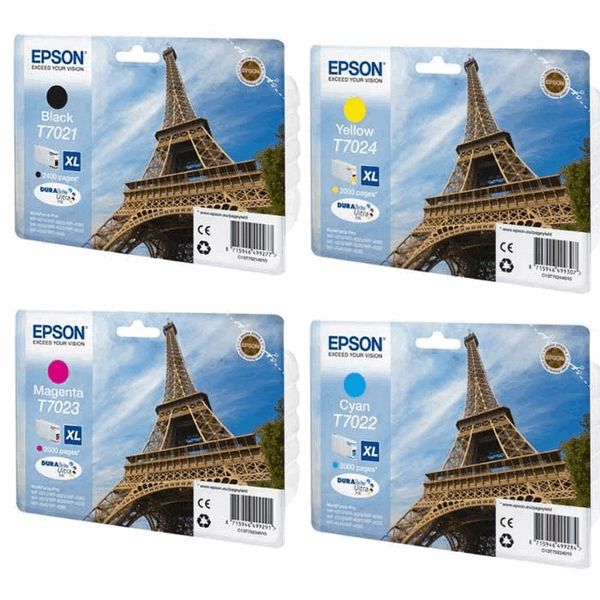 Epson T7011 Extra High Capacity ink Value Pack BCMY