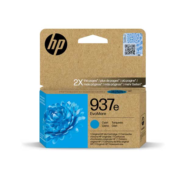HP 937e EvoMore High Capacity Cyan Ink Cartridge
