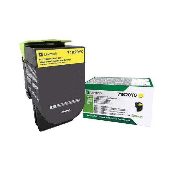 Lexmark 71B20Y0 Yellow Return Program Toner Cartridge 