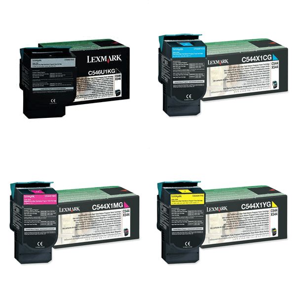 Lexmark C546U1KG Return Program Toner Value Pack (B/C/M/Y)