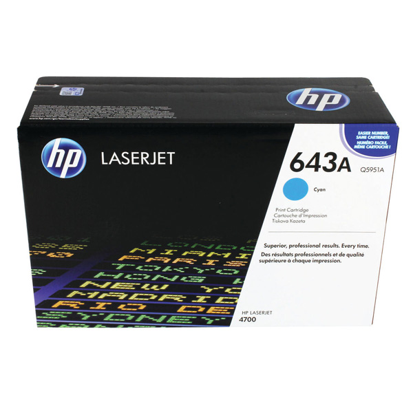 HP 643A Cyan Toner Cartridge (Q5951A) 