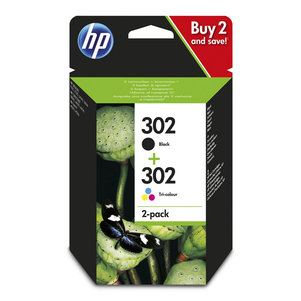 HP 302 Ink Cartridge Multipack (B/C/M/Y)